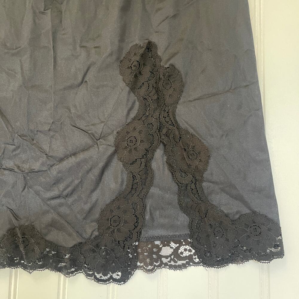 Vintage Vassarette Slip Skirt Slit Scallop Lace Whimsigoth Fairy Festival Medium - Picture 4 of 8